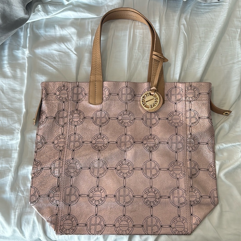 henri bendel metallic pink tote